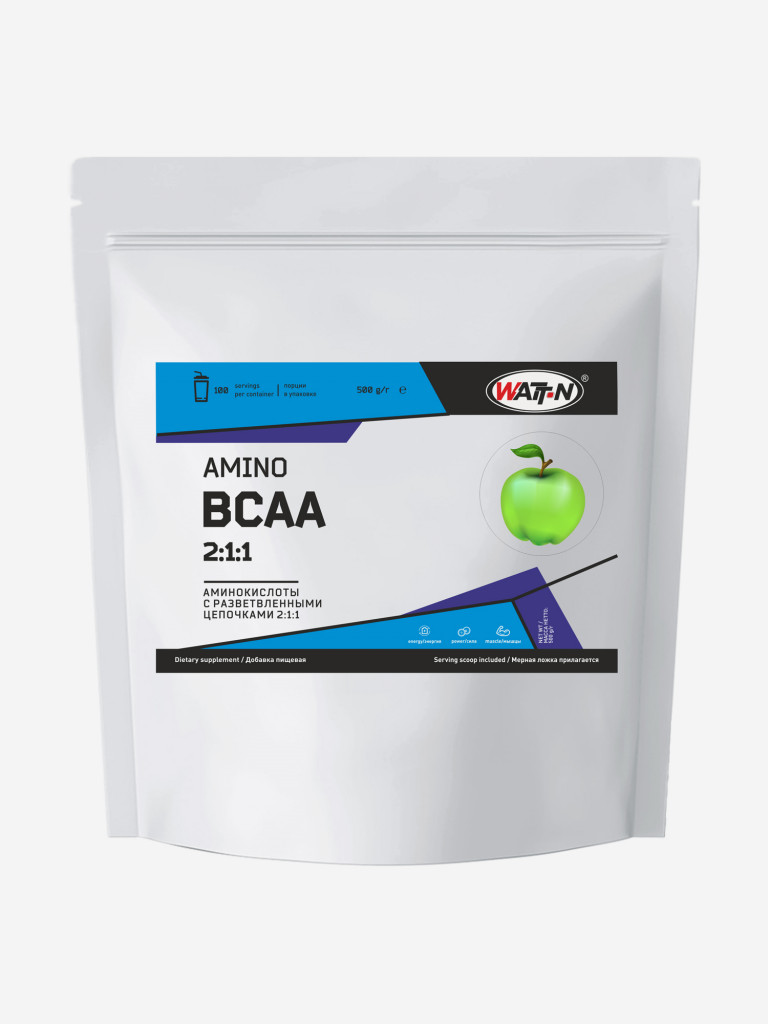 Аминокислоты BCAA 2.1.1 (БЦАА 2.1.1), Зелёное Яблоко 500 гр