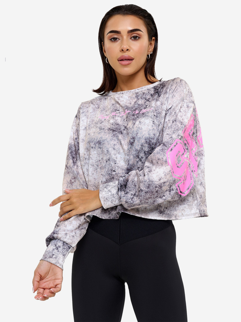 Толстовка укороченная Bona Fide Oversize Crop Longsleeve "Sexy Club"