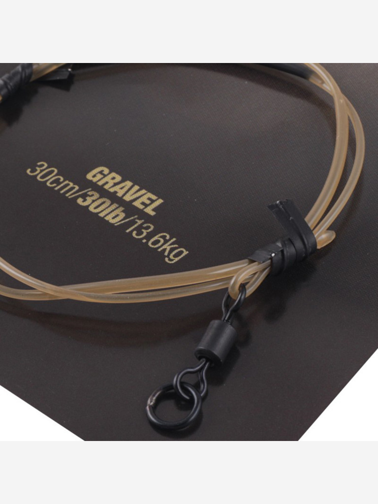 Поводковый материал Dark Matter Ring Swivel Gravel KORDA 30lb 30см