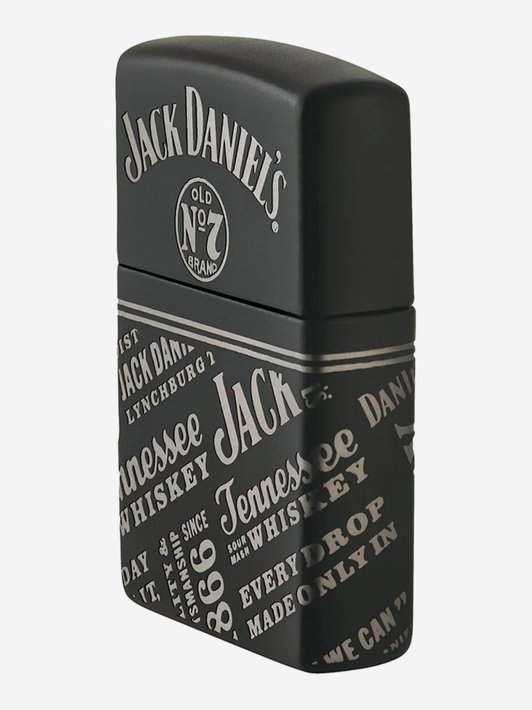 Зажигалка бензиновая ветроустойчивая Zippo Jack Daniel's Black Matte