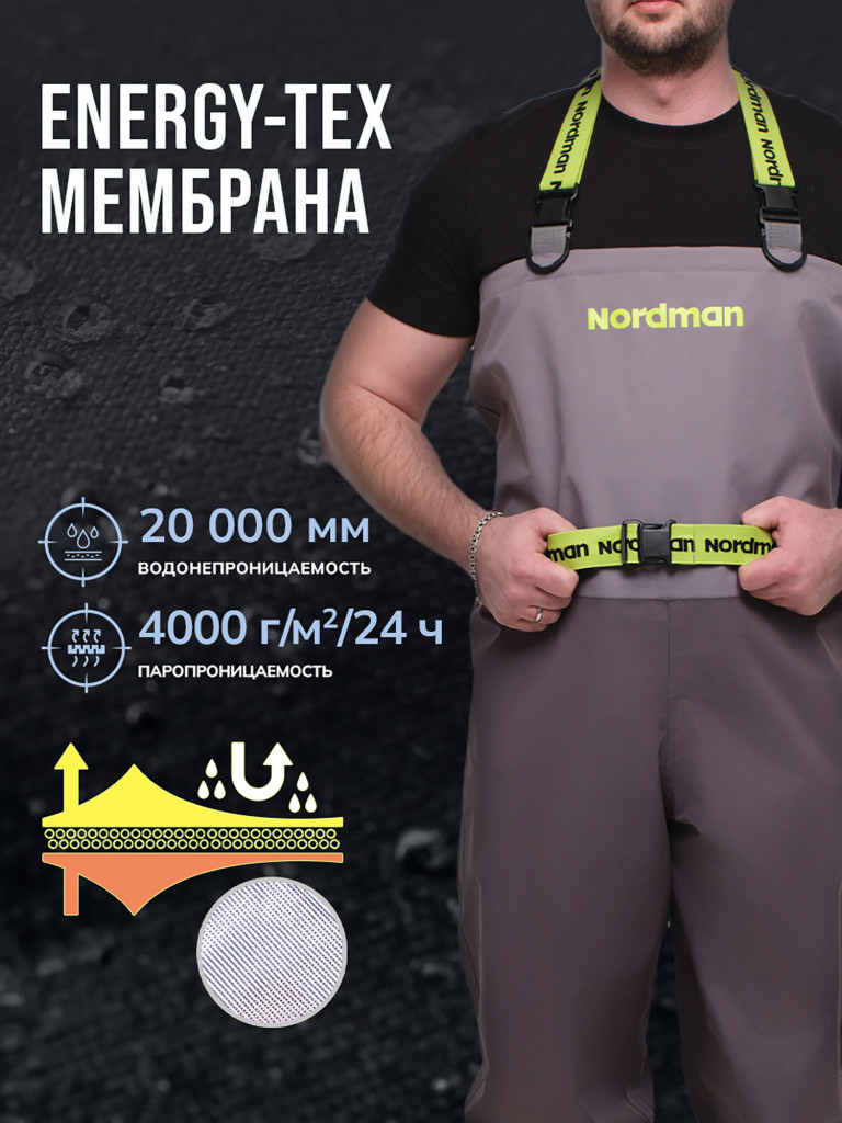 Вейдерсы мужские мембранные Nordman Pro-1 с носком