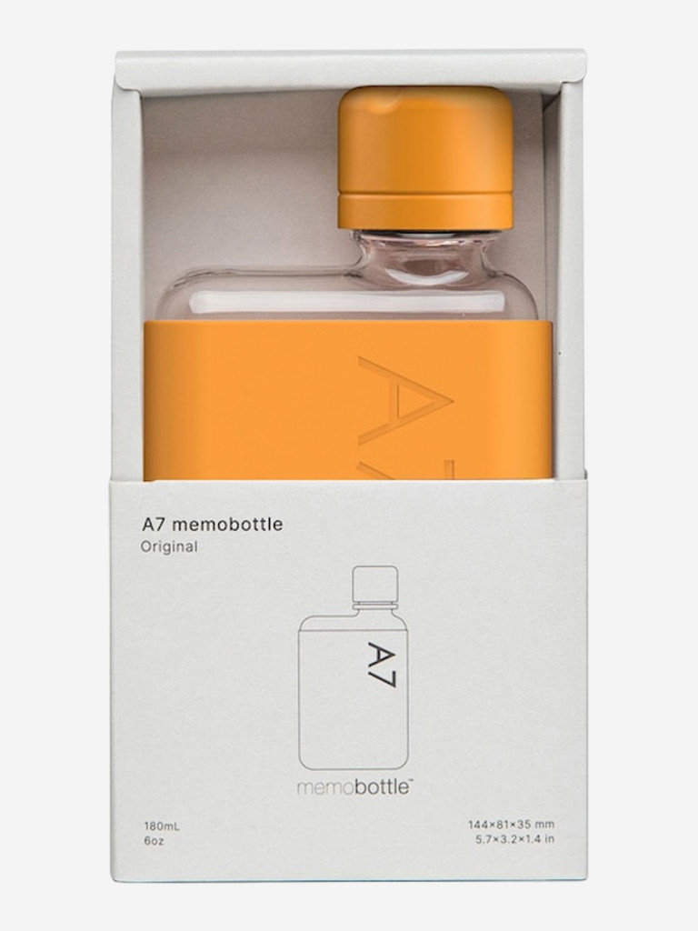 Бутылка с силиконовым чехлом Memobottle A7, оранжевый
