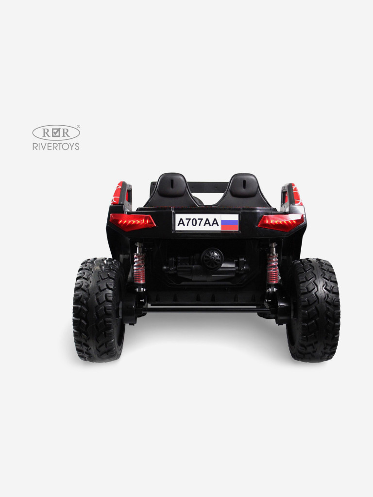 Детский электромобиль RIVERTOYS A707AA LUX NEW 4WD красный спайдер