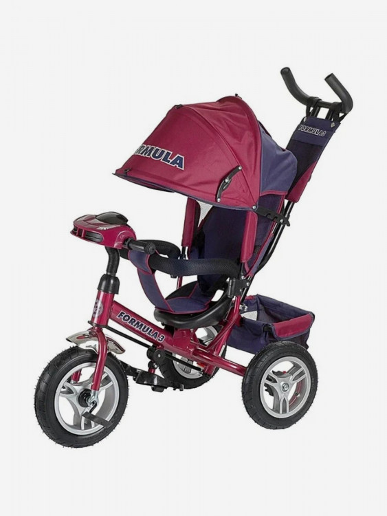 Велосипед трехколесный с ручкой управления, 12-10 дюйм, FORMULA 3, бордовый, FA3V