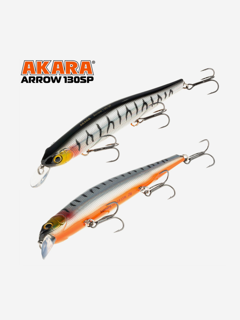 Воблер Akara Arrow 130SP минноу суспендер на щуку, судака 25гр A109