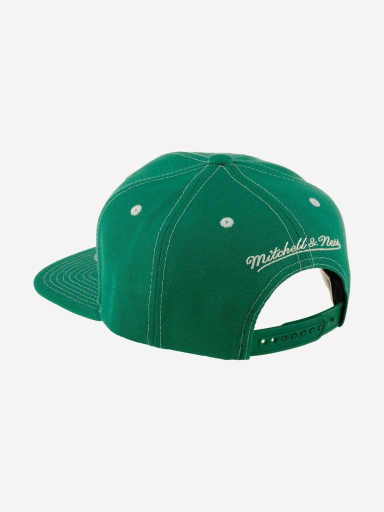 Бейсболка с прямым козырьком MITCHELL NESS HHSS6725-BCEYYPPPGREN Boston Celtics NBA (зеленый)