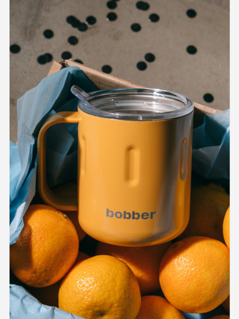 Вакуумная стальная термокружка с крышкой Bobber Mug 300 мл оранжевый тепло до 2 часов