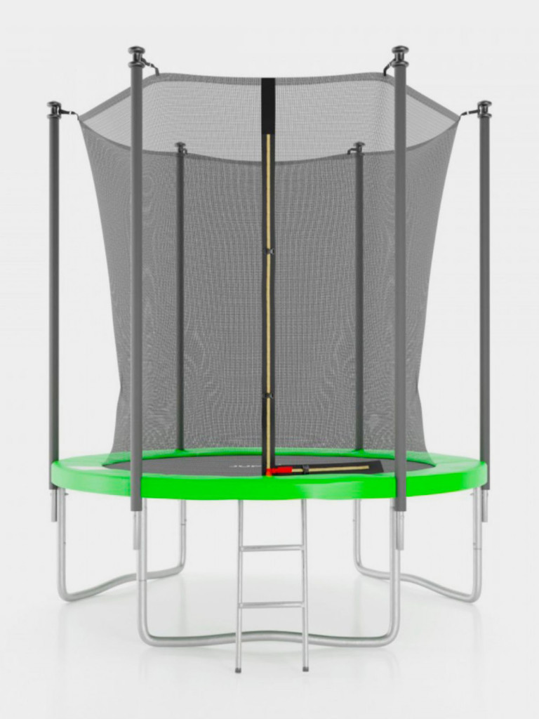 Батут с защитной сеткой DFC JUMP4FUN 6 ft зеленый с лестницей