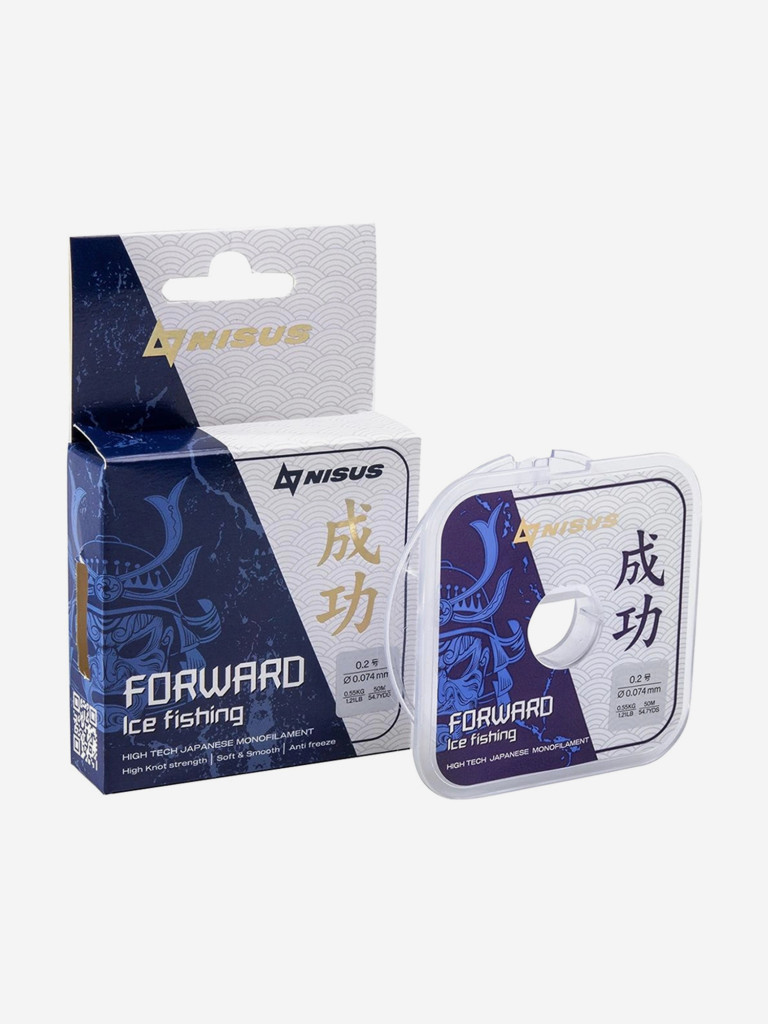Леска для рыбалки Nisus FORWARD ICE FISHING Nylon 0,074мм, 50м, 0,55кг, прозрачный