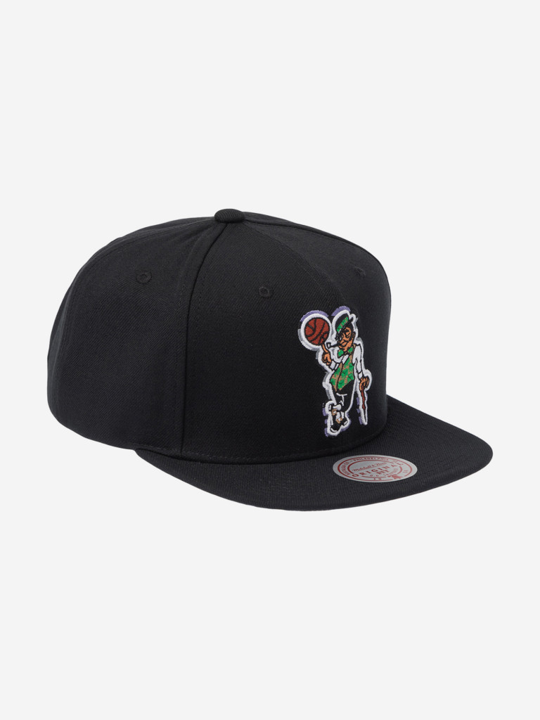 Бейсболка с прямым козырьком MITCHELL NESS HS11485-BCEBLCK Boston Celtics NBA (черный)