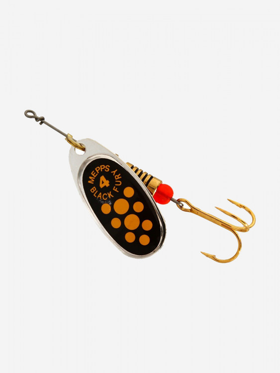 Блесна для рыбалки вертушка Mepps BLACK FURY 4, SILVER/Yellow, 1 штука