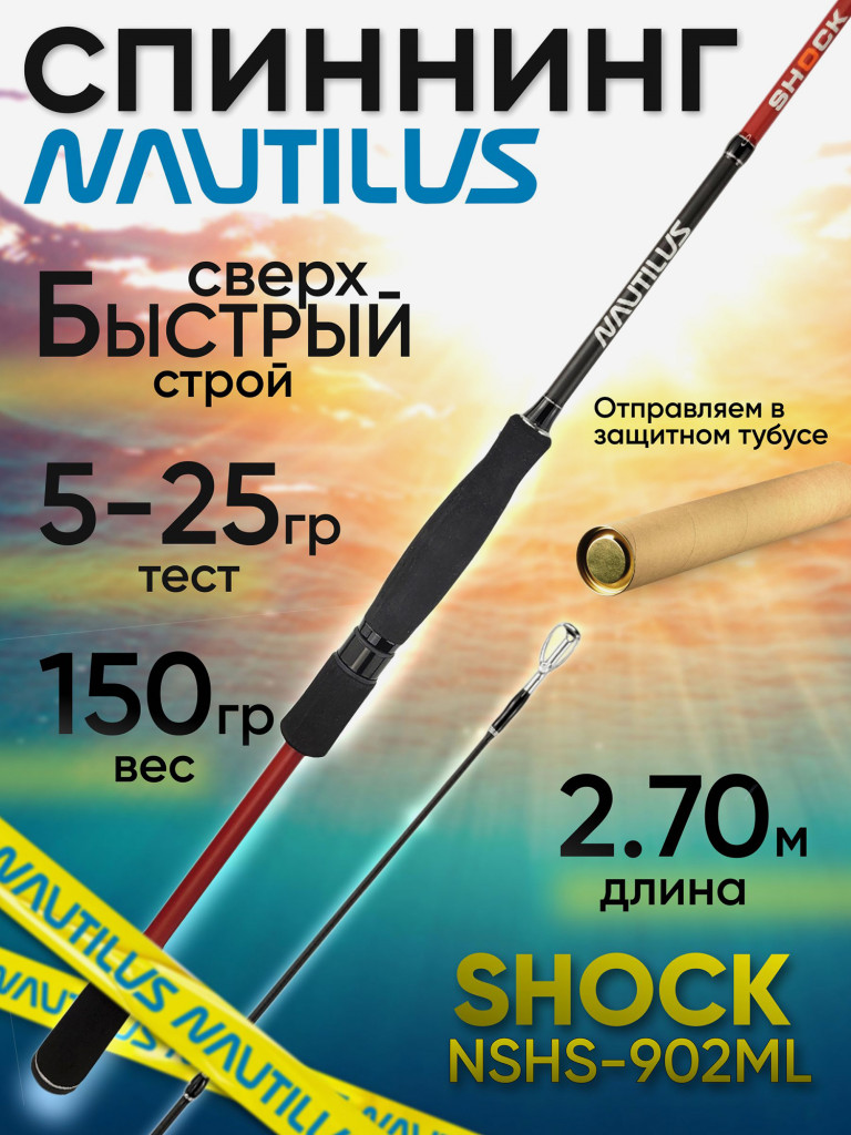 Спиннинг Nautilus SHOCK NSHS-902ML 2.70м 5-25гр