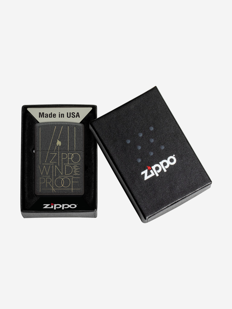 Зажигалка бензиновая ветроустойчивая Zippo Line Art Black Crackle