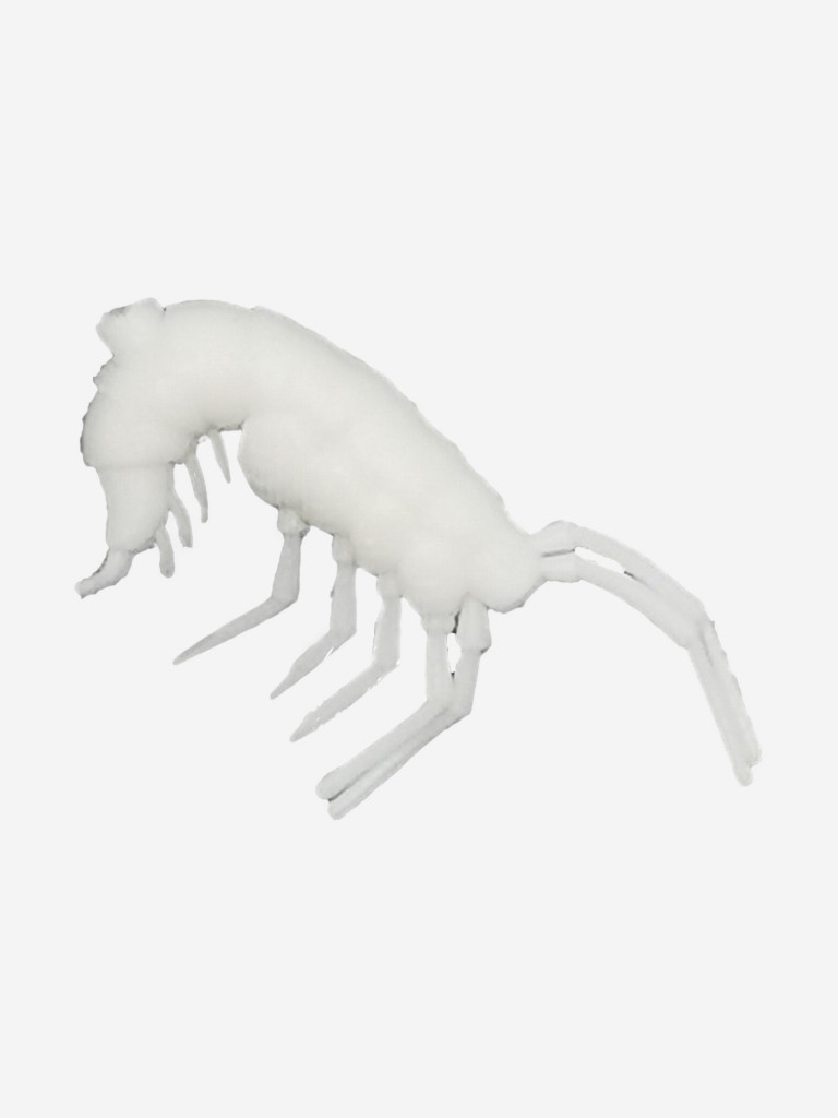 Набор для рыбалки зимний летний. RuBaits Русские приманки. Креветка Shrims рак 45 шт. 0,7", 1,5". Cиликоновые приманки на окуня, форель. Микроджиг, мормышинг. Белый молочный White milk