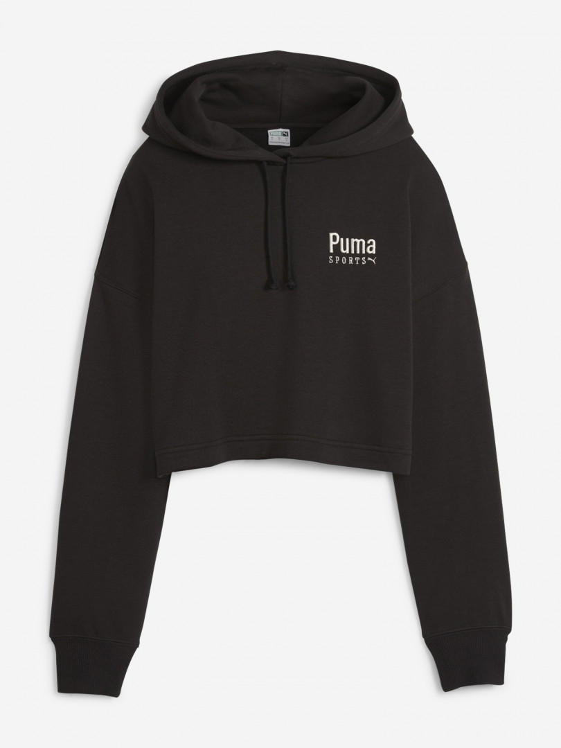 фото Худи женская puma team oversized, черный