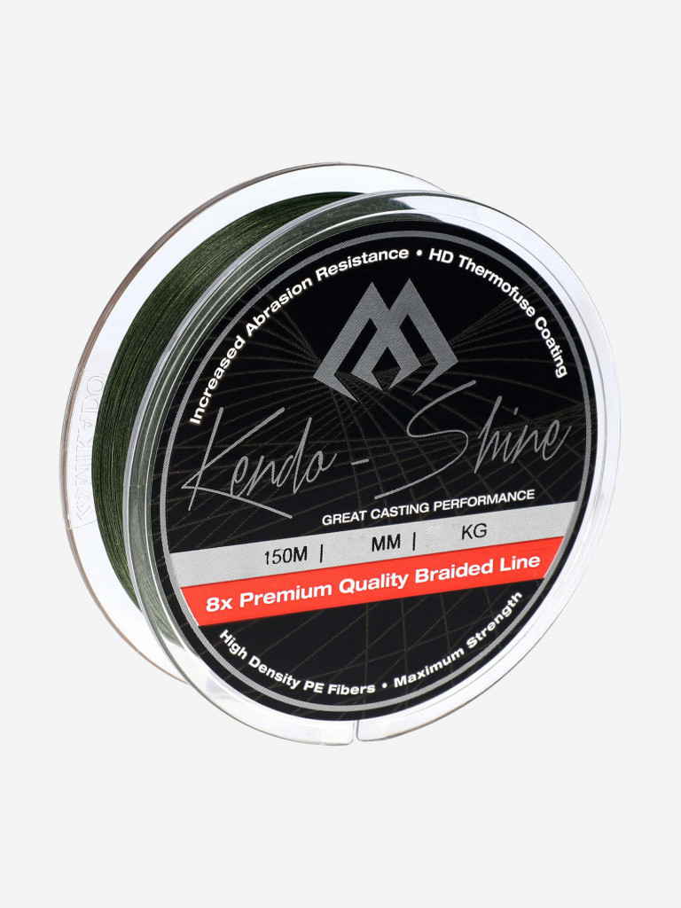 Плетеный шнур Mikado KENDO SHINE 8-x HDPE 0.20 green (150 м) 19,86 кг.