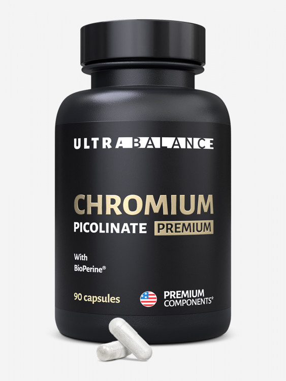 Хром пиколинат UltraBalance витамины для контроля веса и снижения аппетита, 90 капсул