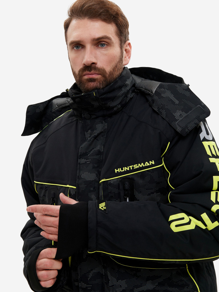 Костюм мужской зимний Huntsman Reflect V2 непромокаемый мембранный, ткань со световозвращающим принтом