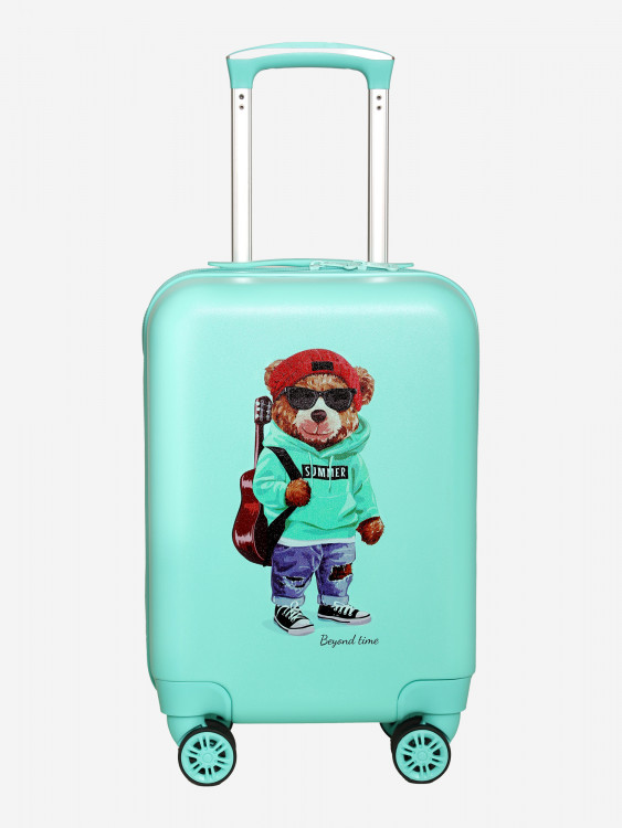 Чемодан детский BEYOND TIME R102 Мишка с гитарой зеленый