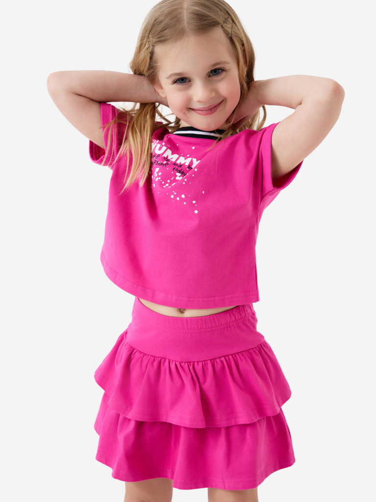 Комплект для девочек: футболка, юбка-шорты PlayToday