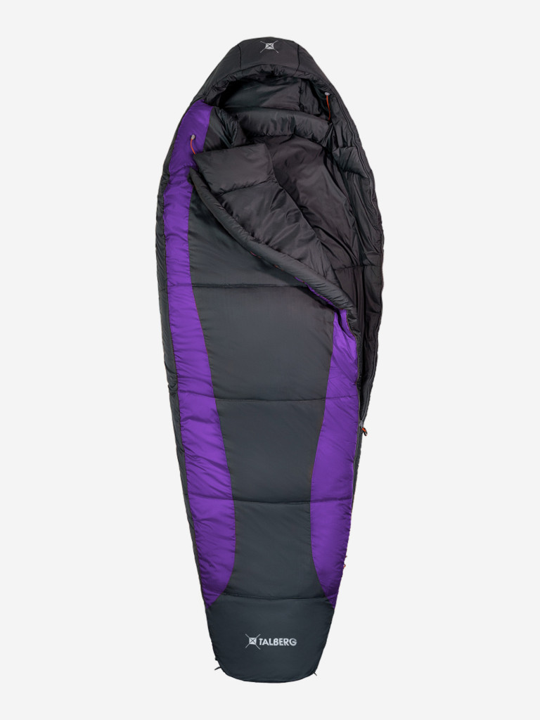 Спальный мешок TALBERG SUMMIT EXP -18°C, серый/фиолетовый, правый