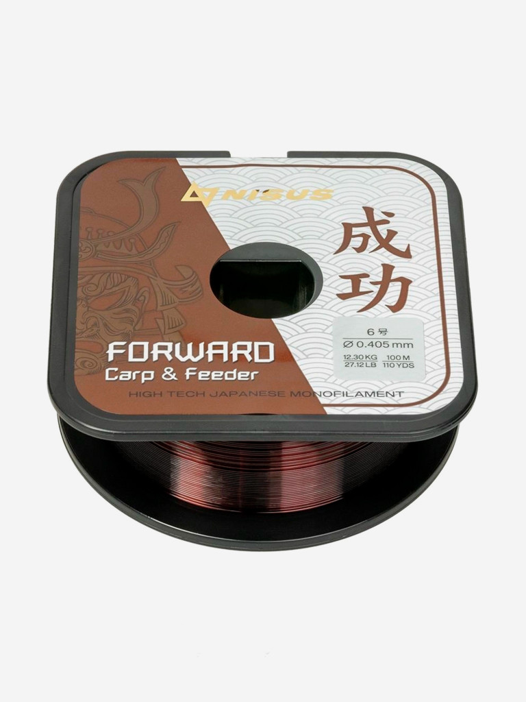 Леска для рыбалки Nisus FORWARD Carp&Feeder Nylon 0,405мм, 100м, 12,3кг, темно-коричневый