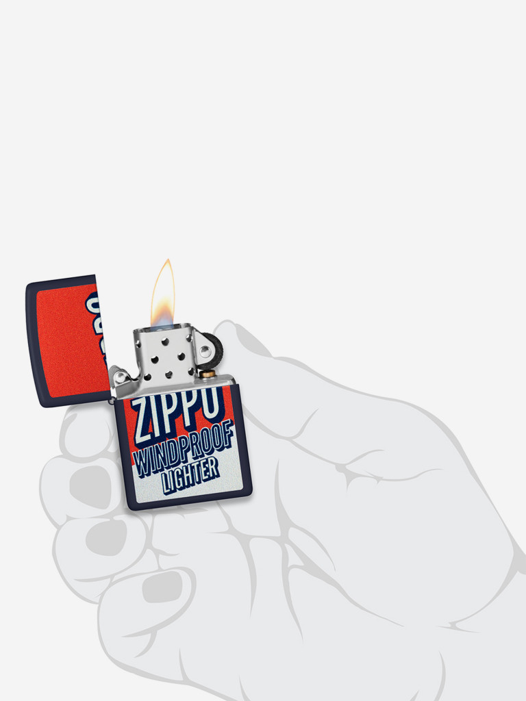 Зажигалка бензиновая ветроустойчивая Zippo Color Block Design Navy Matte