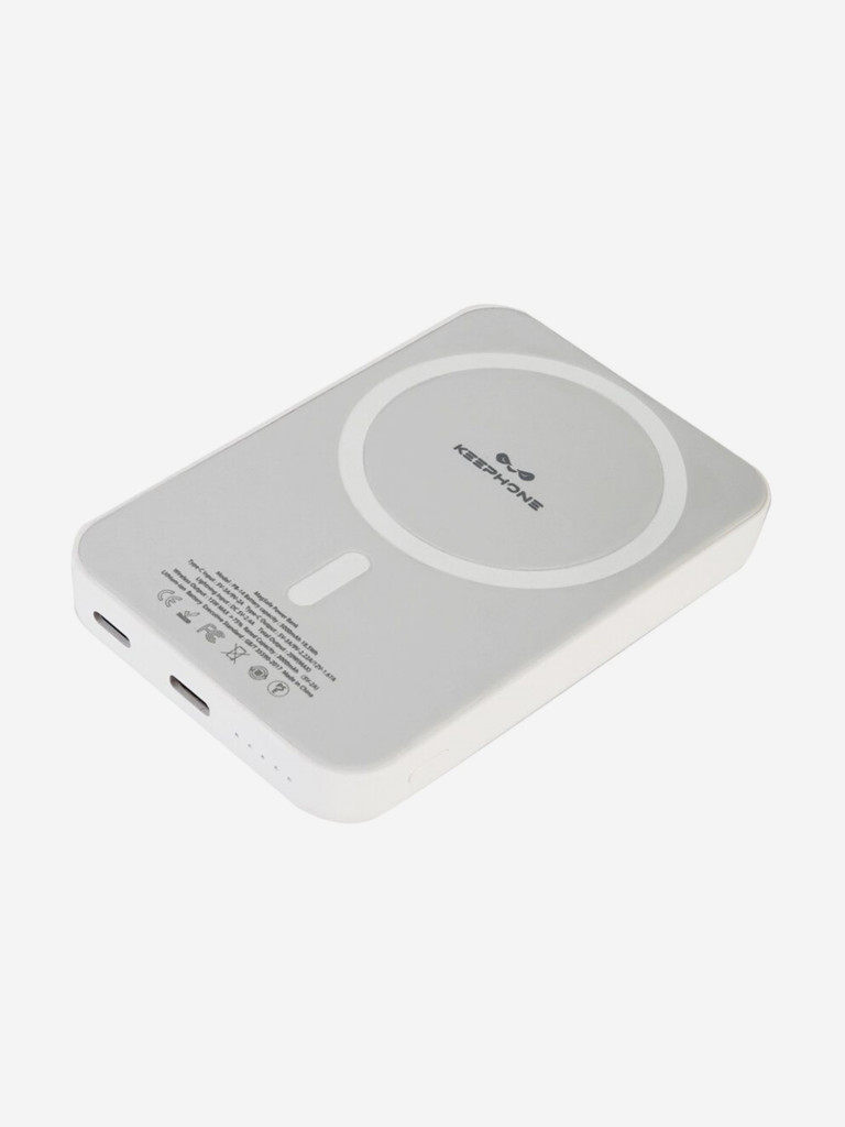 Портативный беспроводной аккумулятор Keephone Thin Snap Wireless PD 20W Повербанк 5000 мАч, порт Type-C — белый