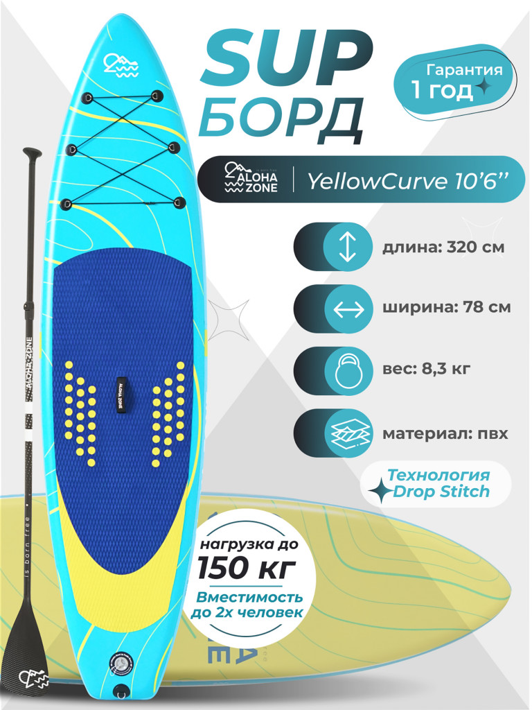 Сапборд Aloha Zone YellowCurve 10,6``