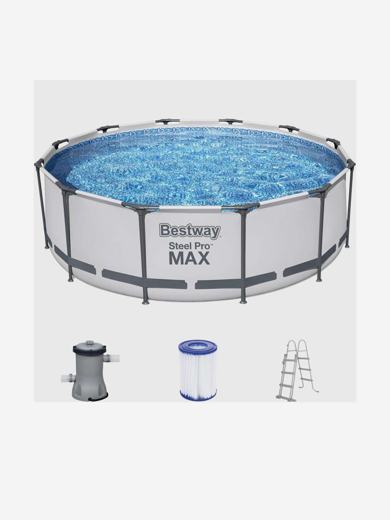 Бассейн каркасный Bestway 56418 Steel Pro Max 366х100см фильтр-насос 2006л/ч, лестница