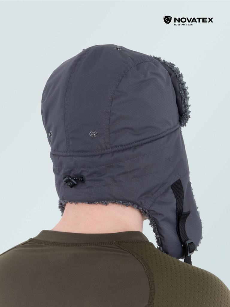 Шапка-ушанка для рыбалки и охоты Камчатка GRAYLING, графит