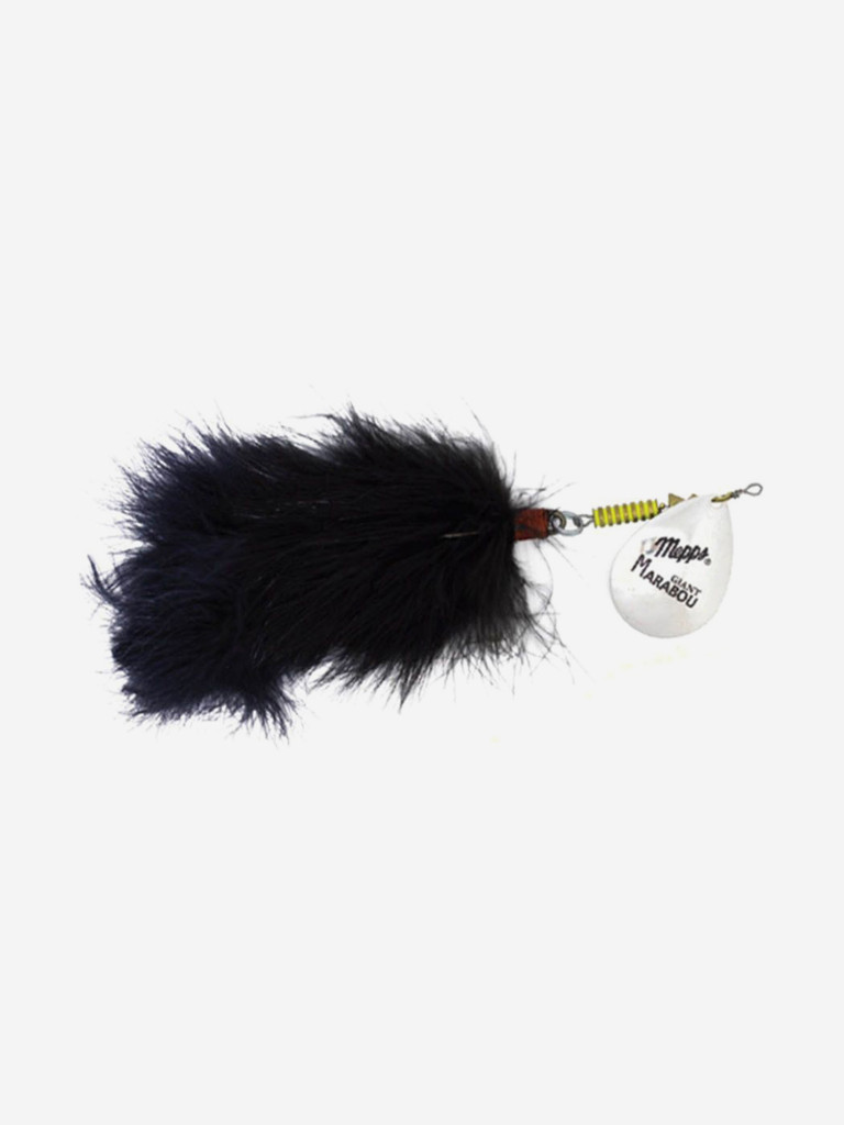 Блесна для рыбалки вертушка Mepps GIANT MARABOU Silver/Black (блистер)