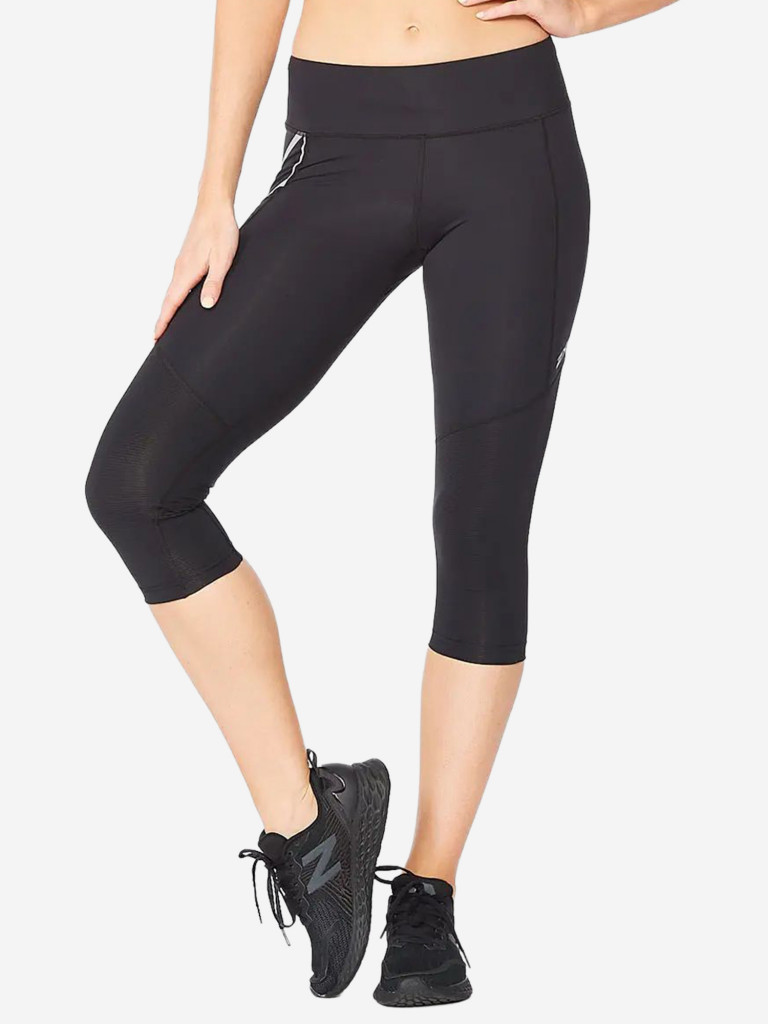 Компрессионные леггинсы 3/4 2XU Aero Vent Mid-Rise Compression 3/4 T Lights Black