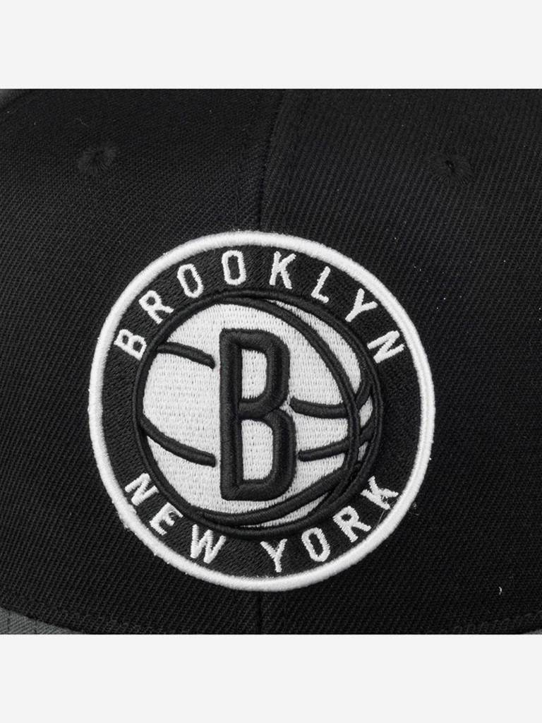 Бейсболка с прямым козырьком MITCHELL NESS HHSS3264-BNEYYPPPBKGY Brooklyn Nets NBA