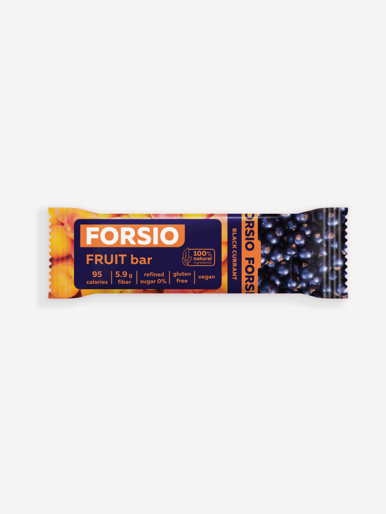 Фруктовый батончик Forsio абрикосовый с черной смородиной, 30 г
