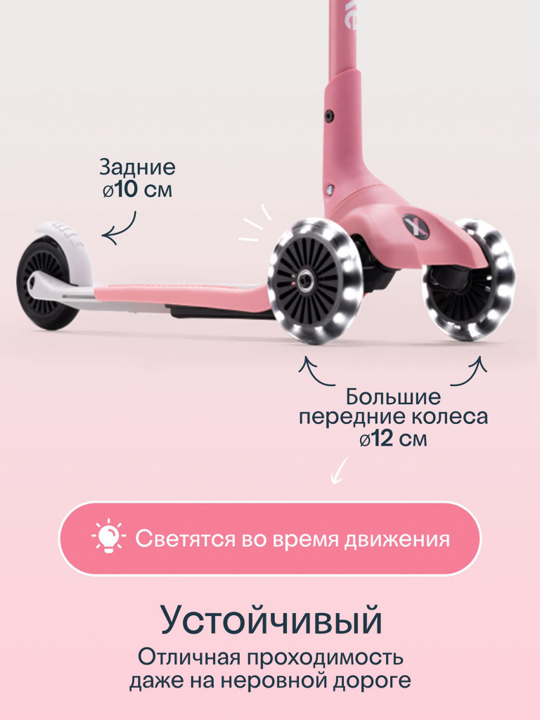 Самокат трехколесный детский SmarTrike Xtend Mini+, складной, растущий, для детей от 2 до 9 лет