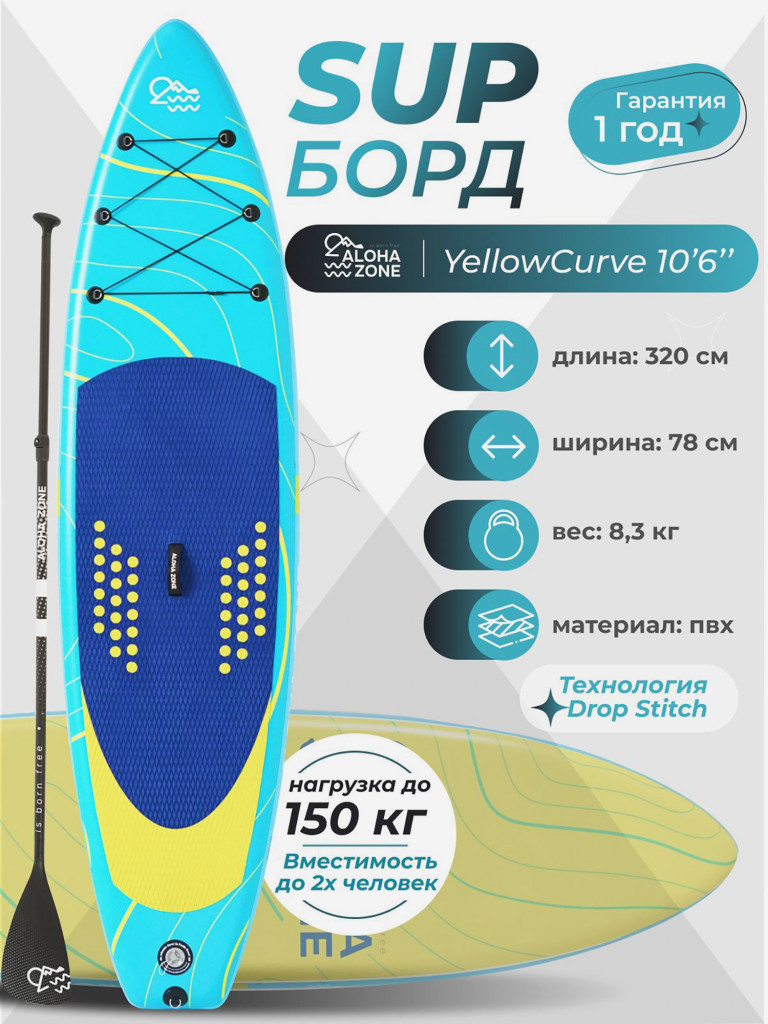 Сапборд Aloha Zone YellowCurve 10,6``