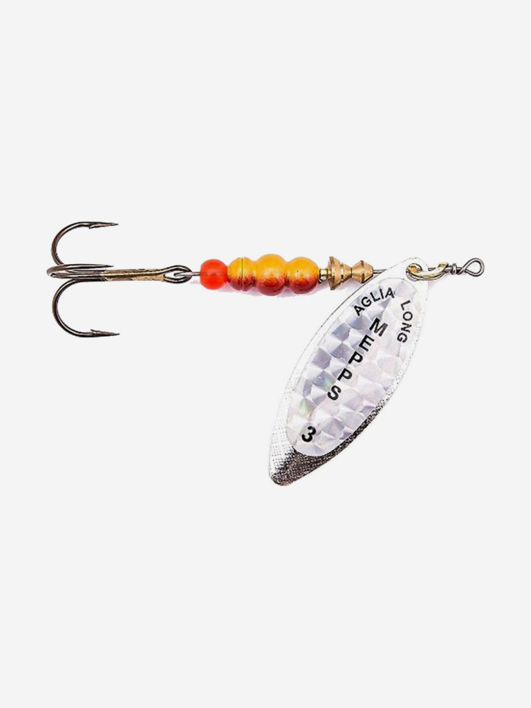 Блесна для рыбалки вертушка Mepps AGLIA LONG RAINBO, 3, Silver, комплект из 5 штук