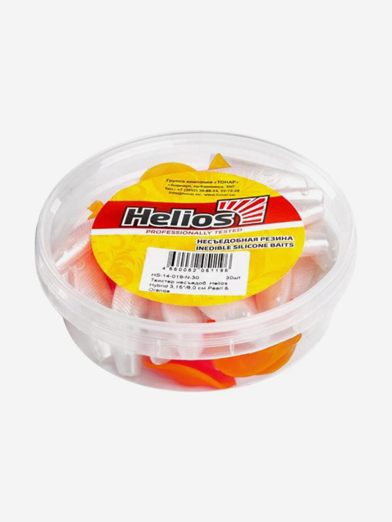 Мягкая приманка Helios Hybrid, 3,15" / 8,0 см, Pearl & Orange, 30 штук (HS-14-019-N-30)