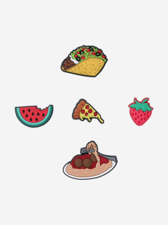 Украшение для обуви Crocs All The Food Lace Backer 5 Pack