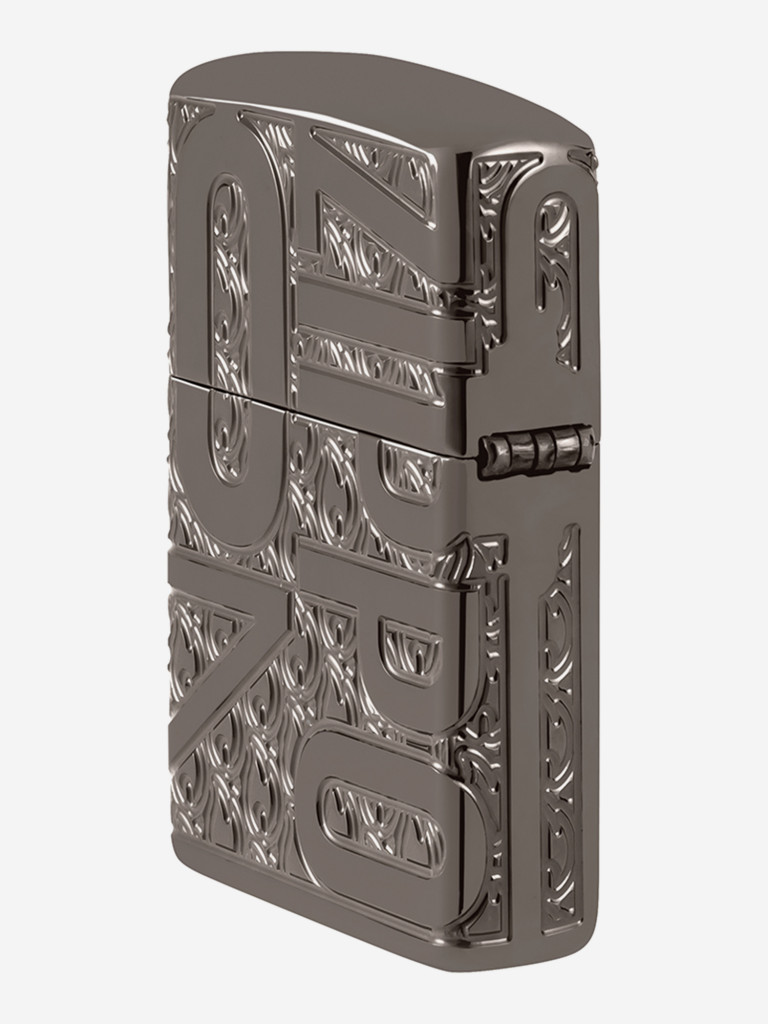 Зажигалка бензиновая ветроустойчивая Zippo Reverse Carve Black Ice