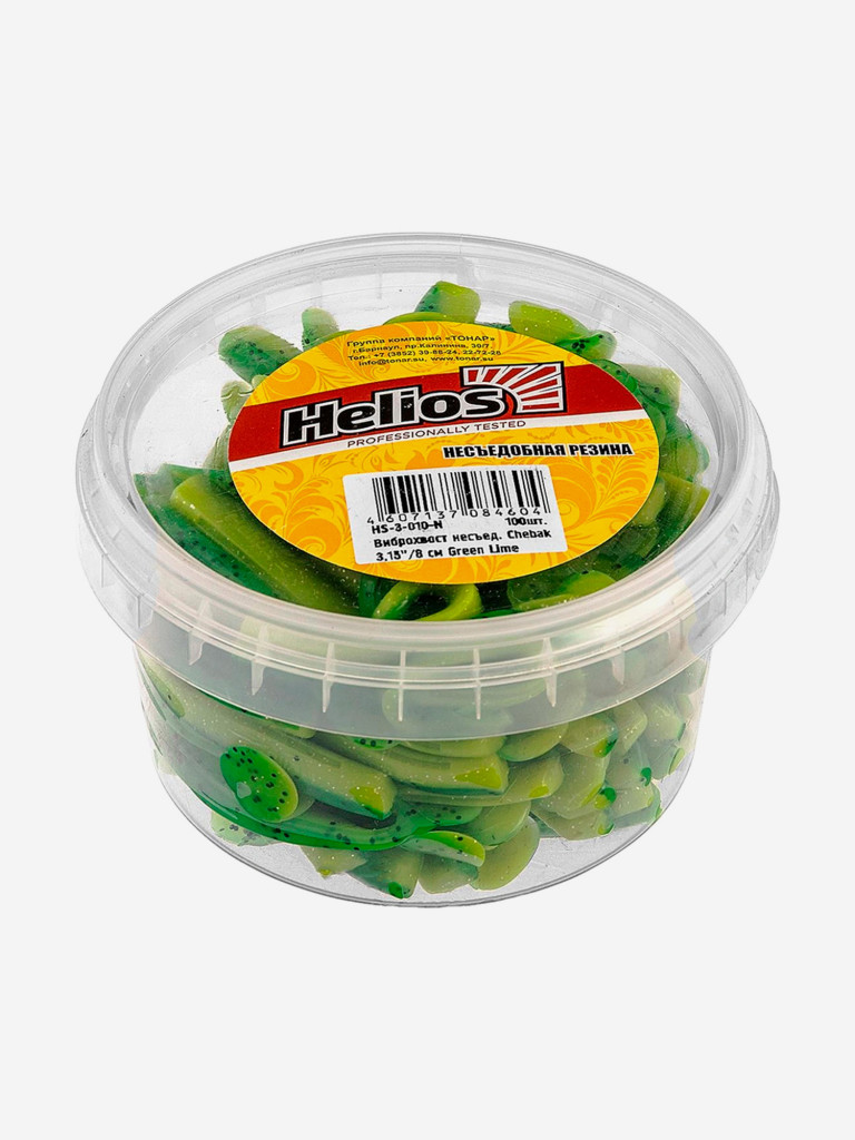 Мягкая приманка Helios Chebak, 3,15'' / 8 см, Green Lime, 100 шт (HS-3-010-N)