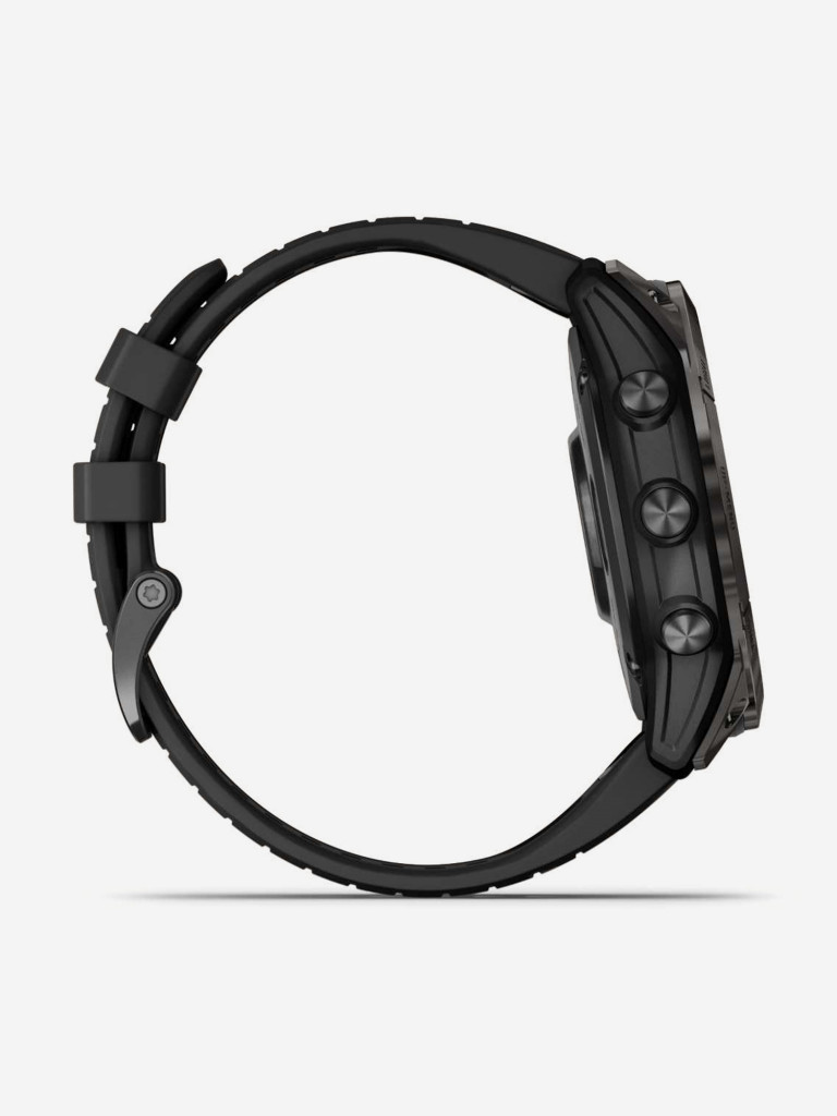Спортивные часы Garmin EPIX PRO (Gen 2) Sapphire Edition 51 мм, титановый угольно-серый, DLC, черный силиконовый ремешок