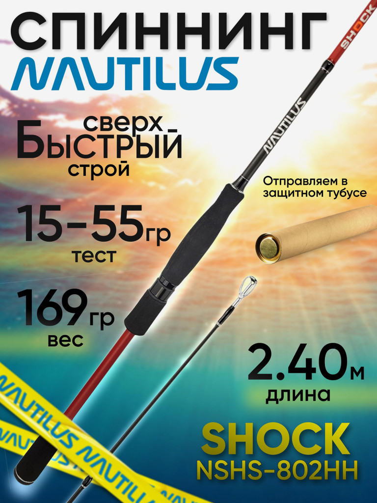Спиннинг Nautilus SHOCK NSHS-802HH 2.40м 15-55гр