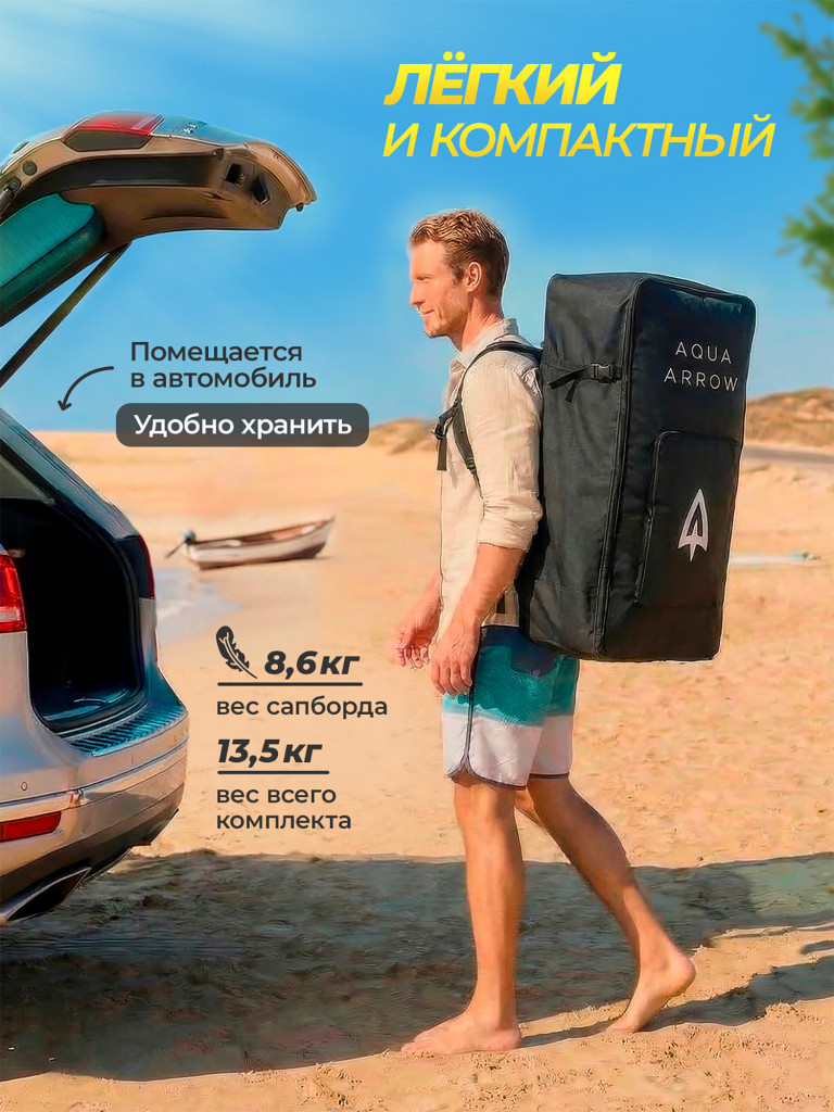 Сап доска надувная Aqua Arrow 10.8 Art Coral 329х86х15см с полным комплектом