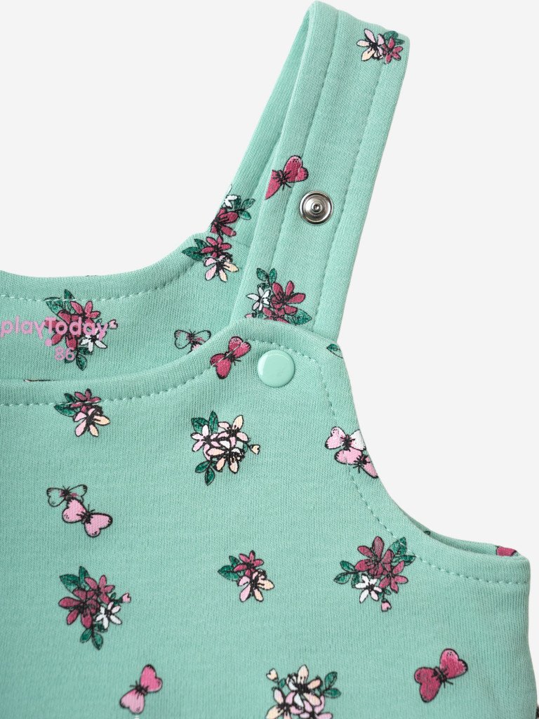 Комплект для девочек: футболка, полукомбинезон PlayToday