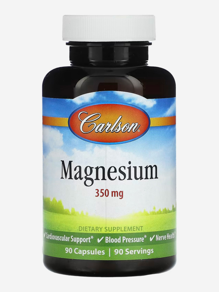 Магний, Carlson, 350 мг, 90 капсул
