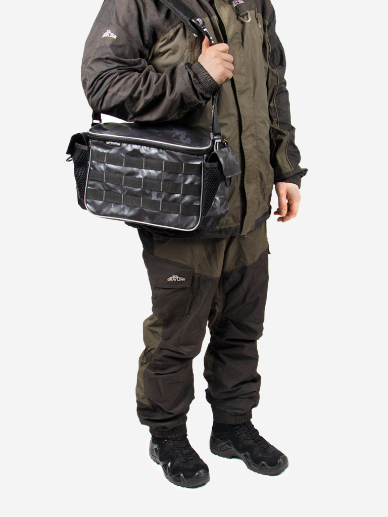 Сумка рыболовная Yaman Base Lure Bag L, 36х22х15 см, цвет серый камуфляж + 3 коробки LUNO.