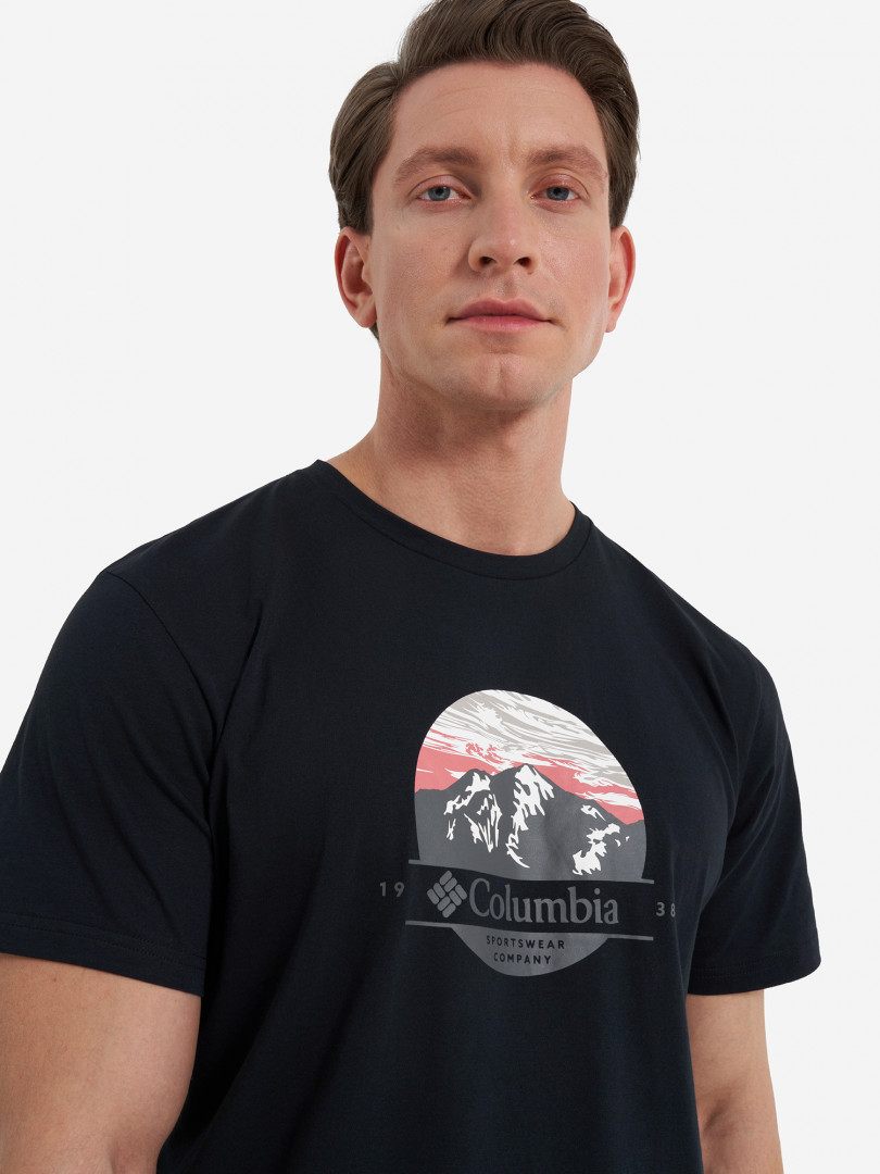 фото Футболка мужская columbia path lake graphic tee ii, черный