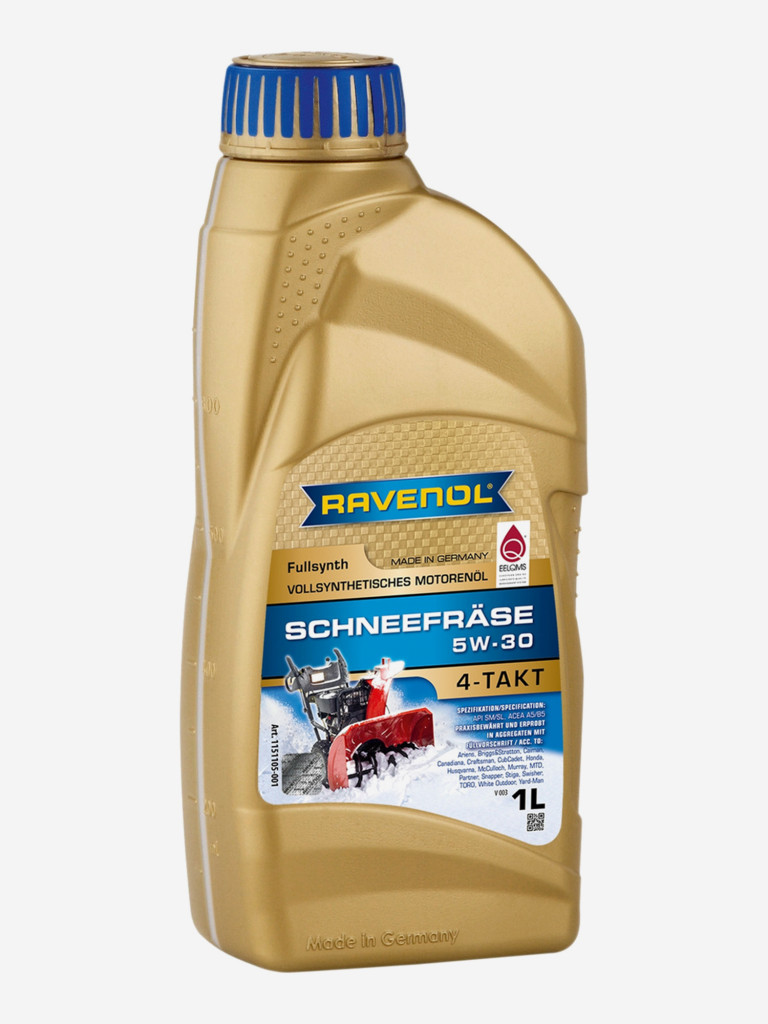 Масло для 4-T снегоуборочной техники RAVENOL Schneefraese 4-Takt 5W-30, 1 литр